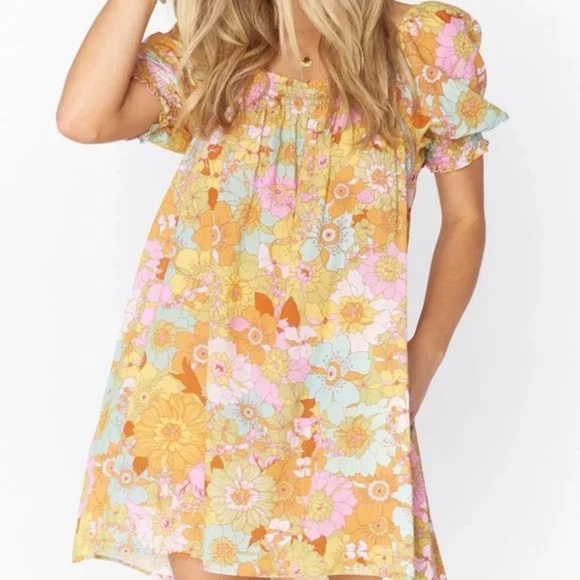 NWT Show Me Your Mumu Annalynne Floral Retro Mini Dress coverup - SIZE MEDIUM - Picture 9 of 9